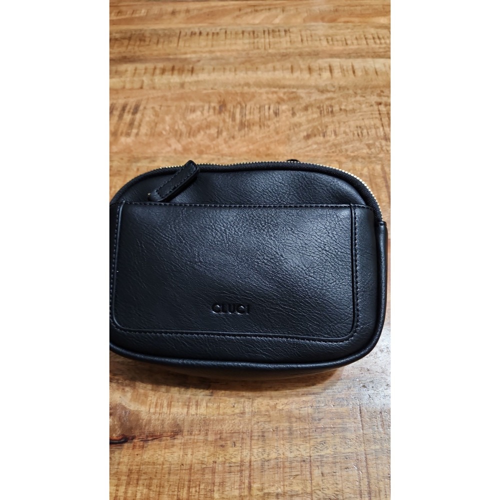 Cluci Black Vegan Leather Belt Bag Waist Pack Fanny Pack for Women